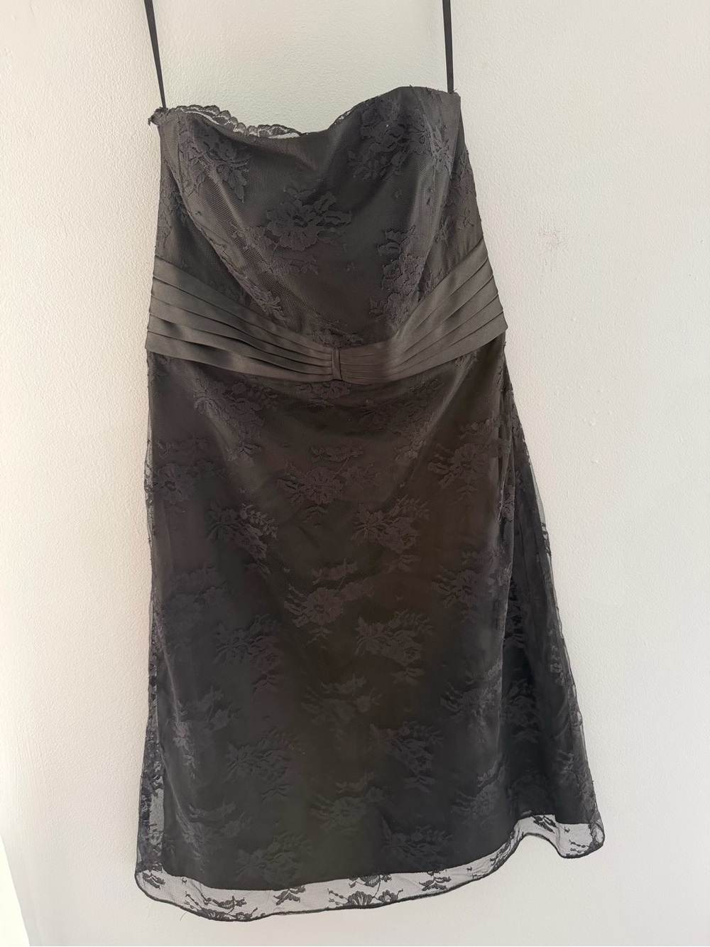 White House Black Market Black Strapless Lace Cocktail Dress